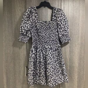 STATE Monochrome Floral Long Sleeve Dress
